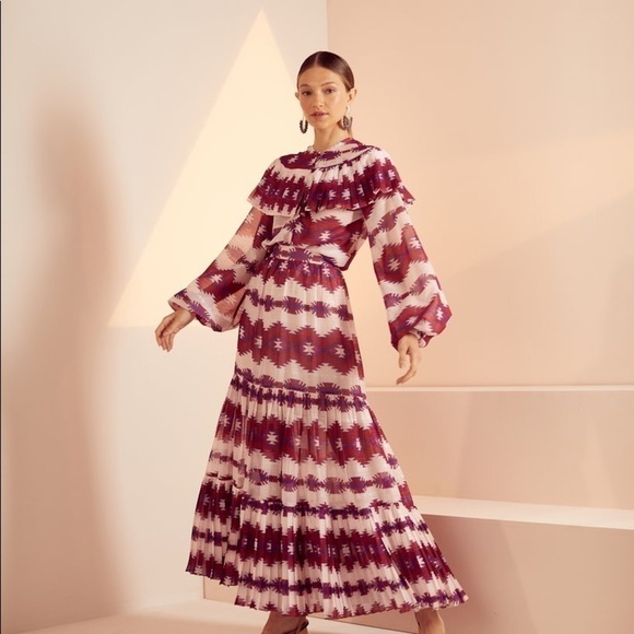 Skazi NWT Pleated Tribal Print Pleated Skirt Large - Picture 14 of 16